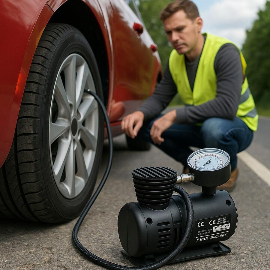 COMPRESOR DE AIRE PARA AUTO Inflador de neumáticos eléctrico inflado rápido mini compresor de aire compacto bomba - Multicolor - Ver 1