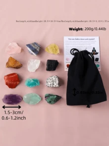 12PCS Crystal Stones Set For Yoga, Meditation Natural Crystal Stone Set Best Gifts Birthday Graduation
