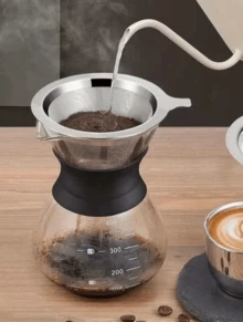 Filtro De Café Inox Reutilizável Nº Individual Dupla Camada Portátil - Prata - Visão 6
