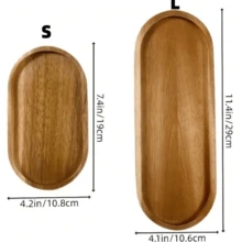 1pc Fashionable Oval Wooden Tray - Serving Platter, Plate, Nordic Style, Solid Wood Material - Suitable For Desserts, Cakes, Cheese, Snacks And Fruits, Wooden Display Dish, Serving Tray | Kitchen Utensil, Room/Living Room Decor, Eid, Picnic, Patio - Brown - View 4