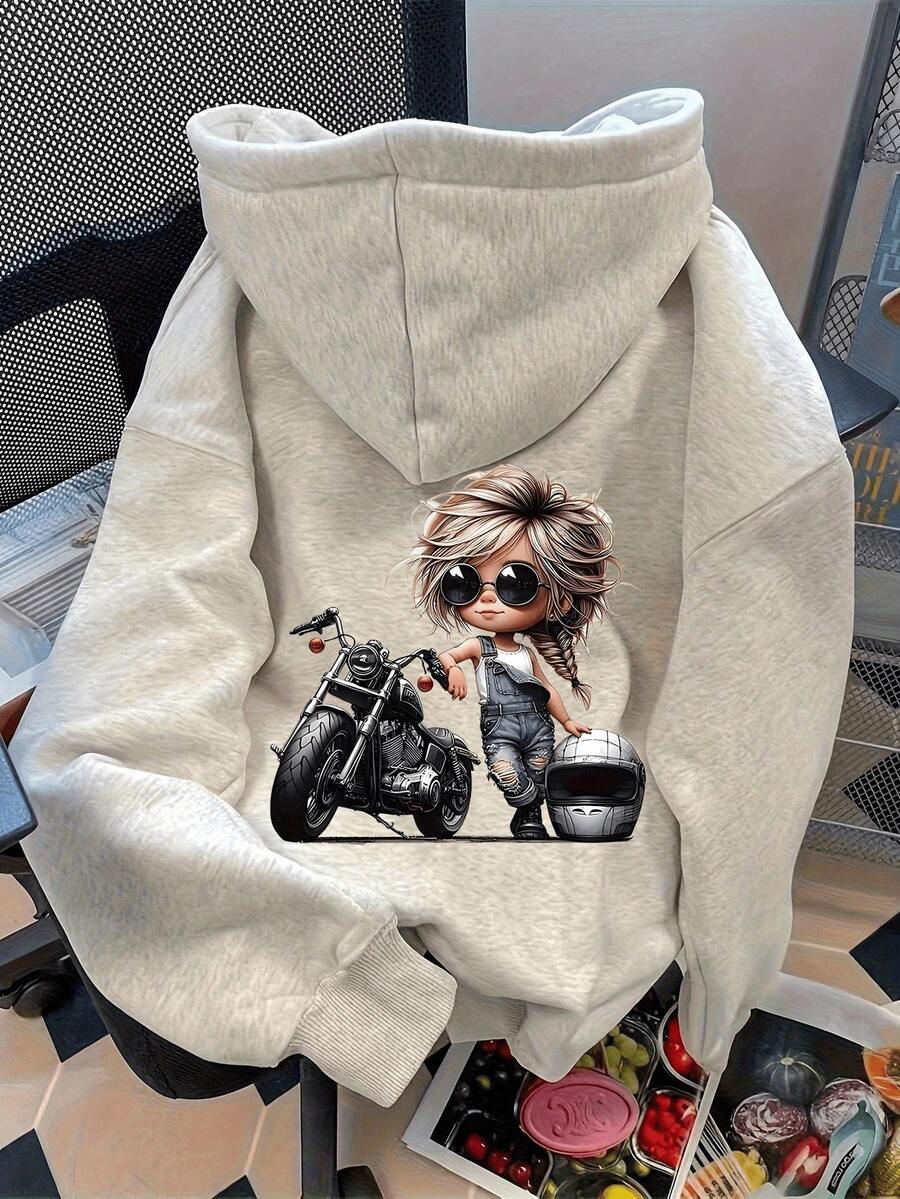 Sudadera hoodie sweatshirt dama mujer gorro capucha encapuchada manga larga algodon bolsa canguro cangurera bolsa bolsillo estampado gatos corazón cat heart letras numeros fechas college colegial universidad universidades escolar varsity lindo cute tierno suave pachoncita puños rib acanalados casual atletica aesthetic homie cossy casa diario frio ciudad urbana moderna juvenil comoda abrigadora caliente calientita ejercicio pijamada - Gris - Ver 1