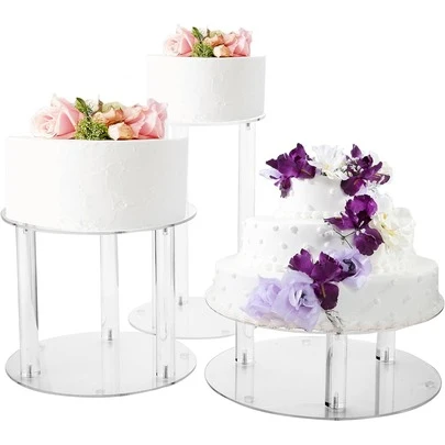 Large Acrylic Glass Round Wedding Cake Stand, Food Display Rack, Cupcake Stand, Dessert Display Tray