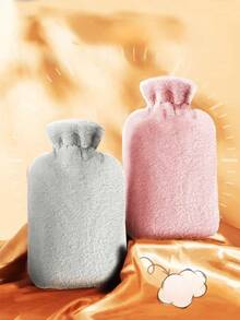 1 Borsa dell'acqua calda con copertura morbida - Grande - Borsa dell'acqua calda classica per sollievo dal dolore, collo e spalle, riscaldamento dei piedi, sollievo dalla disfunzione mestruale, terapia calda e fredda - Terapia del ghiaccio, ottimo regalo per Natale