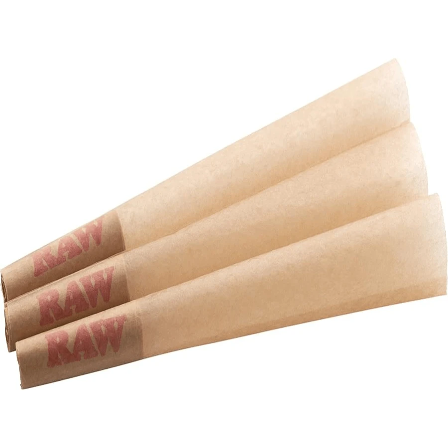 RAW Cones 1 1_4 Size: 20 Pack Patented Slow Burning Pre Rolled Rolling Papers &Amp; Tips, Classic Raw Paper, 84mm - MàuA - Xem 1