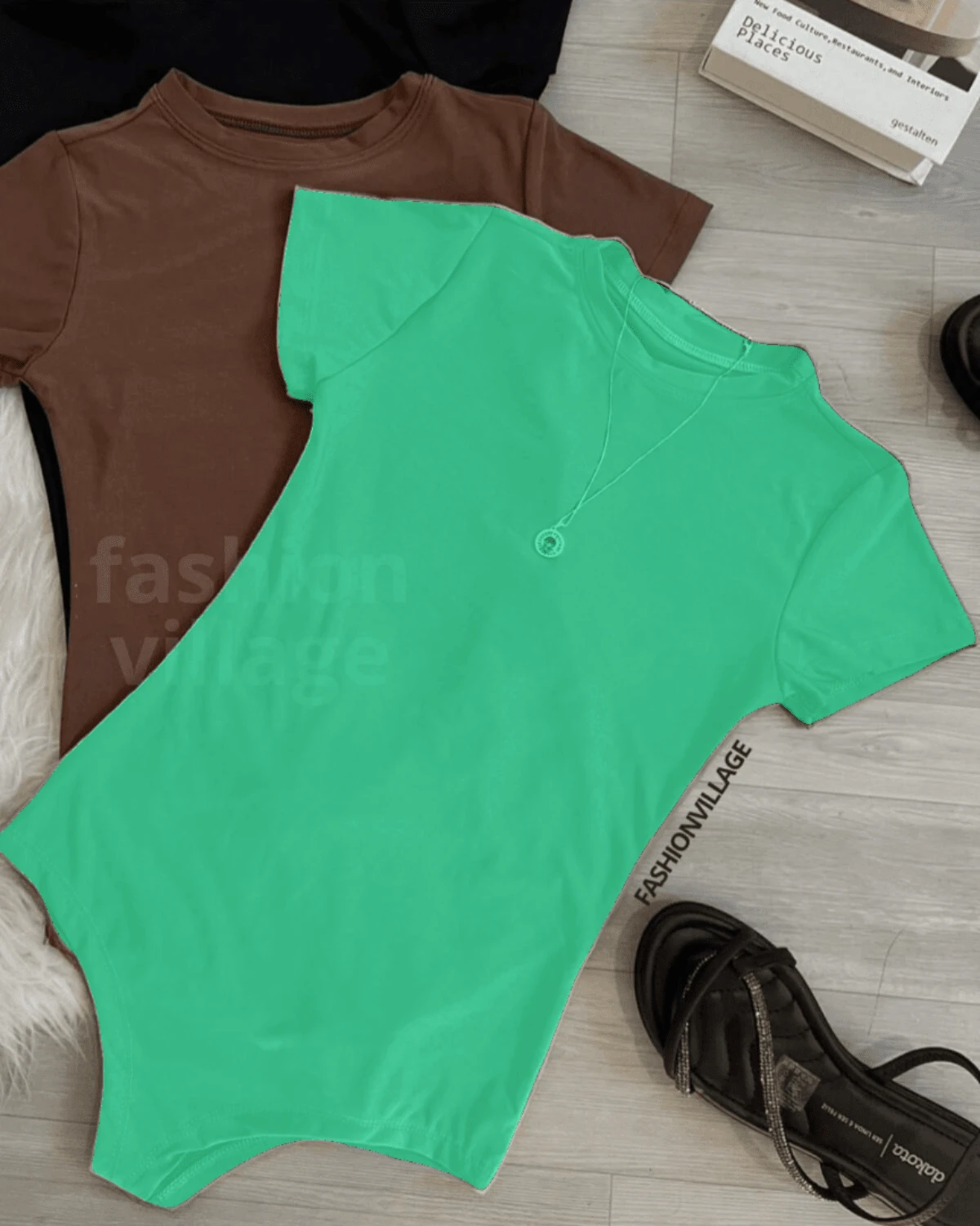Bory Women's Crew Neck Bodysuit Summer Blogger 2024 - 薄荷綠 - 查看 1