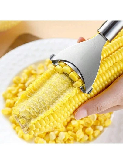 Despuntador de maíz de acero inoxidable, rallador de mazorca dentado, pelador, cortador y herramienta de cocina para frutas y verduras