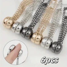 2/4/6/8/10pcs Multi-Functional Magnetic Clips, New Magnetic Clips, Strong Magnetic Scarf Clips With Chain, Shirt Clips, Fashion Accessories For Tightening T-Shirt Hem, Neckline Hem And Pant Hem, Halloween Decor