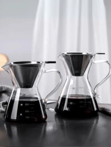 Reusable Stainless Steel Coffee Filter, Individual, Double Layer, Portable - Plateado - Ver 6