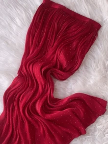 Best Quality Sequin Tulle Skirt Long Skirt - Red - View 3