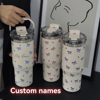 1 pieza Vaso de acero inoxidable de 32 onzas con estampado de fresa, vaso aislado de doble pared, tapa a prueba de fugas con cierre, exterior con efecto de escarcha, ideal para café helado y batidos