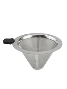 Reusable Stainless Steel Coffee Filter, Individual, Double Layer, Portable - Plateado - Ver 10