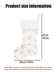 2-częściowe świąteczne skarpety, dekoracja świąteczna - duży rozmiar 18,5 cala, prezent świąteczny z olśniewającymi srebrnymi cekinami, płatki śniegu - idealne do dekoracji świątecznych i wystroju pokoju, ozdoby świąteczne do domu