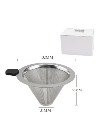 Filtro De Café Inox Reutilizável Nº Individual Dupla Camada Portátil