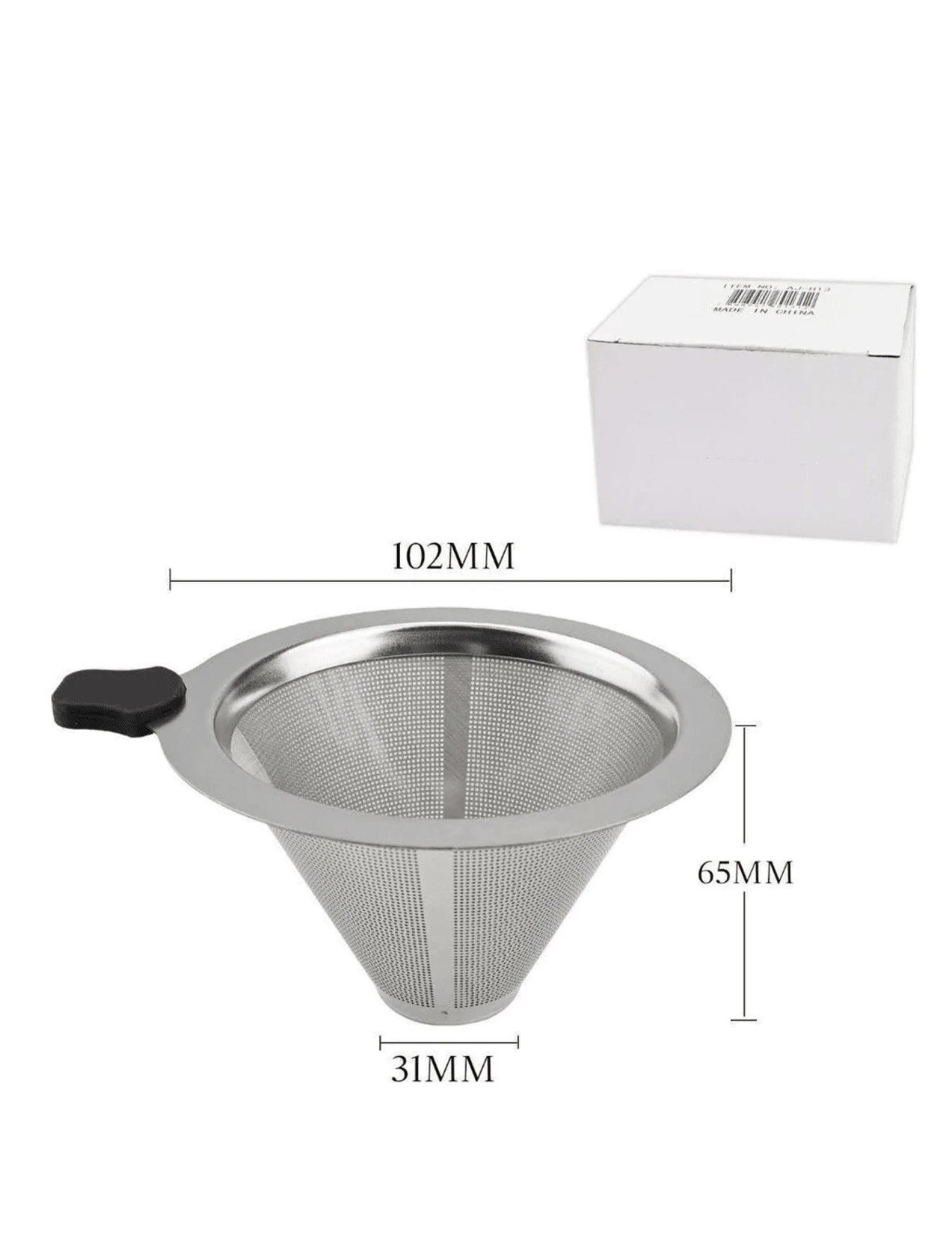 Reusable Stainless Steel Coffee Filter, Individual, Double Layer, Portable - Plateado - Ver 1