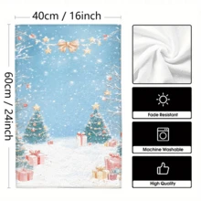2/4 Pcs Christmas Element Printed Dish Towels, Suitable As Christmas Gifts, Christmas Decorations, Super Absorbent Microfiber Modern Towels For Cooking, Baking, Washing Dishes, Cleaning, Hand Towels, Tea Towels, Soft And Highly Absorbent, Kitchen Decor, Gifts For Neighbors, Mothers, Birthdays, Housewarming For Friends, Kitchen Essentials, Daily Necessities