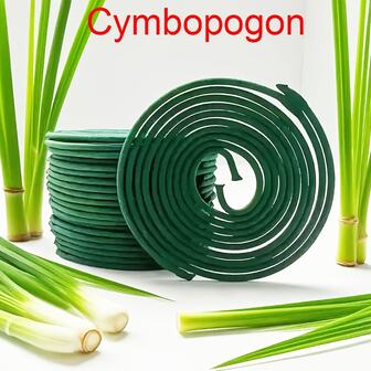 20/72/144 件天然柠檬草盘香 - 燃烧时间长达 3-4 小时，人造木棒配草药粉，适合室内外使用，露营、庭院、泳池边，优雅的螺旋设计，优质香味，馈赠佳品