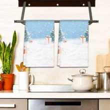 2/4 Pcs Christmas Element Printed Dish Towels, Suitable As Christmas Gifts, Christmas Decorations, Super Absorbent Microfiber Modern Towels For Cooking, Baking, Washing Dishes, Cleaning, Hand Towels, Tea Towels, Soft And Highly Absorbent, Kitchen Decor, Gifts For Neighbors, Mothers, Birthdays, Housewarming For Friends, Kitchen Essentials, Daily Necessities