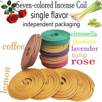 70pcs Assorted Scented Coil Incense Set: Lemongrass, Rose, Jasmine, Lavender, Tulip, Lemon, Coffee, Burn Time 3-4 Hours, Suitable For Christmas, Halloween, Valentine's Day, Office, Home Fragrance, Yoga Studio