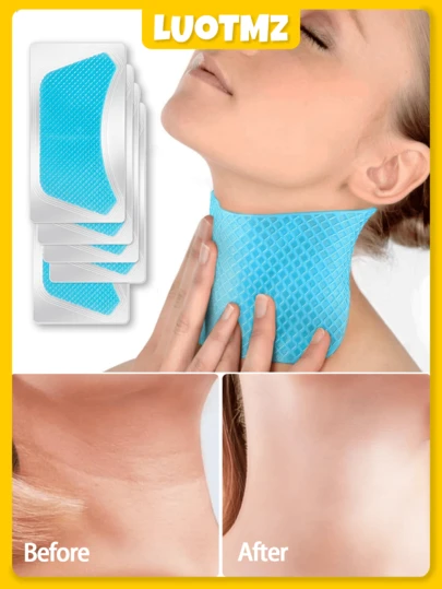 颈纹贴，5片装高级硅胶抗皱贴，颈纹面膜，紧致提升，隐形颈纹贴，颈纹贴