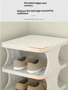 流行简约鞋架，家用小型鞋柜，多层节省空间折叠鞋架 - 彩色 - 查看 5