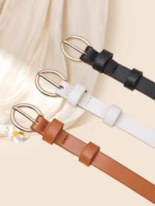 3 chiếc thắt lưng da thanh lịch kiểu vuông cổ điển dành cho nữ, dây thắt lưng thời trang đa năng - Nhiều màu - Xem 4