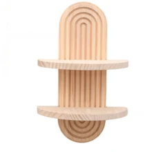 1pc New Wooden Wall Mounted Decorative Rack, Organizer Shelf For Living Room, Balcony, Flower Pot, Keys, Creative Artistic Background, Wall Hanging Storage Rack