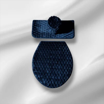 juego de baño con tapete set de 4piezas inodoro funda wc cubierta tapa negro blanco rosa gris rojo