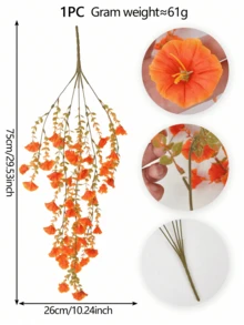 1PC Artificial Flowers Outdoor Silk Morning Glory Simulated Flowers Eucalyptus Leaves, UV Resistant Realistic Hanging Flowers, Wedding Home Office Garden Decoration Birthday Decoration Anniversary Decoration Festival Decoration Graduation Decoration - Multicolor - View 10