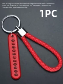 1pc Anti-Lost Car Keychain, Phone Number Card Keyring, Phone Number Plate, Lock Key Ring Auto Vehicle Key Chain, Car Accessories