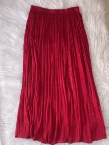 Best Quality Sequin Tulle Skirt Long Skirt - Red - View 2