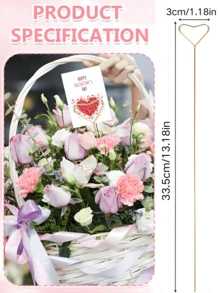 40 Stücke - Metall Blumen Kartenhalter, Metall Blumenstrauß Kartenhalter und herzförmiger Blumen Foto/Memo Halter, geeignet für Blumenstrauß Dekoration, Hochzeit Blumenständer Dekoration, Foto Kartenhalter, Blumenständer Dekoration Kartenhalter, Party Segen, Blumen Verpackung, Bankett, Festival, Party, Hochzeit, Geburtstag, Jahrestag, Tischdekoration, Muttertag Abschlussfeier, Multifunktionaler Blumenstrauß Halter (herzförmig)