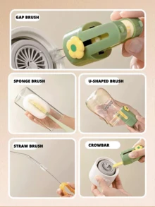 5-In-1 Multifunctional Cup Brush, Straw Brush, U-Shaped Cup Wall Brush, Bottle Specific Brush, Cup Lid Brush, Kitchen Cleaning Tool