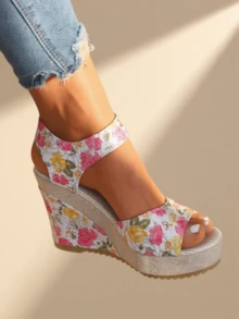 Women's Floral Wedge Sandals - Ankle Strap Espadrille Platform Peep Toe, Non-Slip Sole Summer Walking Shoes, Cute Date Outfits With Dresses,Strappy Flatform Sandals For Women - Bow Detail Summer Shoes, Lightweight Comfortable Non-Slip Sole, Vacation Beach Wedding Guest Shoes, Bohemian Style,Women's Peep Toe Platform Sandals - Romantic Floral Print & Sheer Bow Ankle Wrap, Chunky Wedge Heel For Height, Comfortable Day To Night Shoes,Summer Wedding Guest Floral Sandals - Low Wedge Heel With Ankle Bow, Non-Slip Rubber Sole, Breathable Comfort For Wide Feet, Cute Casual Outfits,Women's Fashion Boho Wave Sandals - Floral Print Peep Toe Slingback, Platform Wedge For Walking, Beach Vacation Dressy Chic Shoes - 66 - 查看 2