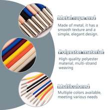 V-Neck Hat Drawstring, Sports Pants Waist Drawstring, Belt, Shoe Laces, Decorative Solid Round Rope, Metal Head, High-End Clothing Accessory - Multicolor - View 5