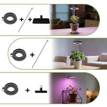 2/4pcs, Grow Lights Indoor Plants,  Full Spectrum LED Plant Grow Light, Seedling Starter Light, Compact Plant Lamp, Full Spectrum Solar-Mimicking Plant Lamp- Adjustable Height & Brightness For Indoor Plants (Succulents, Flowers And Small Plants), ‌Smart Hydroponic Grow Light System With Auto-Dimming & Timer - Energy Efficient LED For Indoor Water-Based Plant Farming. - Đen-4 cái - Xem 3