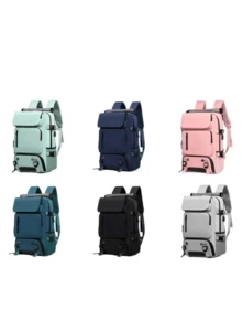 Large Multifunctional Backpack, Travel Bag, Backpack, Waterproof, Nylon Strap, Usb - Random Color - View 1
