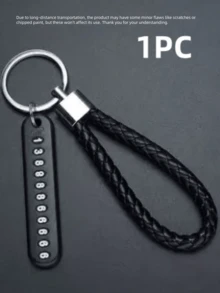 1pc Anti-Lost Car Keychain, Phone Number Card Keyring, Phone Number Plate, Lock Key Ring Auto Vehicle Key Chain, Car Accessories