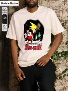 1 camiseta estampada unisexChristmas Cartoon style Santa Claus elf launchingAdecuado para ocasiones como las vacaciones de verano, Halloween y el Día de la Independencia de México. - Blanco - Ver 1