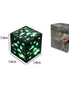 Minecraft 1pc Commemorative Edition Series Minecraft Pixel Ore Night Light - Blue/Green/Red/Yellow Style, Soft Silicone, Brightness Adjustable, USB Rechargeable, Suitable For Bedroom Decoration And Relaxation, Perfect For Sleep/Christmas And Birthday Gifts, Suitable For Teens And Adults, Themed Parties