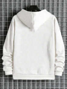 Men's Autumn/Winter Casual Sweatshirt, White, Versatile Solid Color, Suitable For Daily Casual Wear, Outdoor Sports, Gym Workout Top