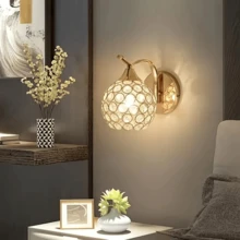 Modern Luxury Crystal Round Wall Sconce Light Gold - Vàng - Xem 8