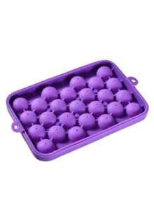 1 Piece 25-Cell Silicone Ice Cube Tray, Small Ice Ball Mold, Whisky Ice Cube Tray, With Lid Fruit Ice Cube Mold, Grape-Shaped Handmade Soap Mold, Household Ice Cube Maker, Suitable For Home Use In Summer, Juice Ice Cube Tray, Refrigerator Ice Cube Tray, Freezing, Party, Travel, Wedding, Birthday, Kitchen, Storage, Outdoor, Halloween, Christmas, Thanksgiving Supplies, Ice Cube Tray, Ice Maker, Kitchen Accessory