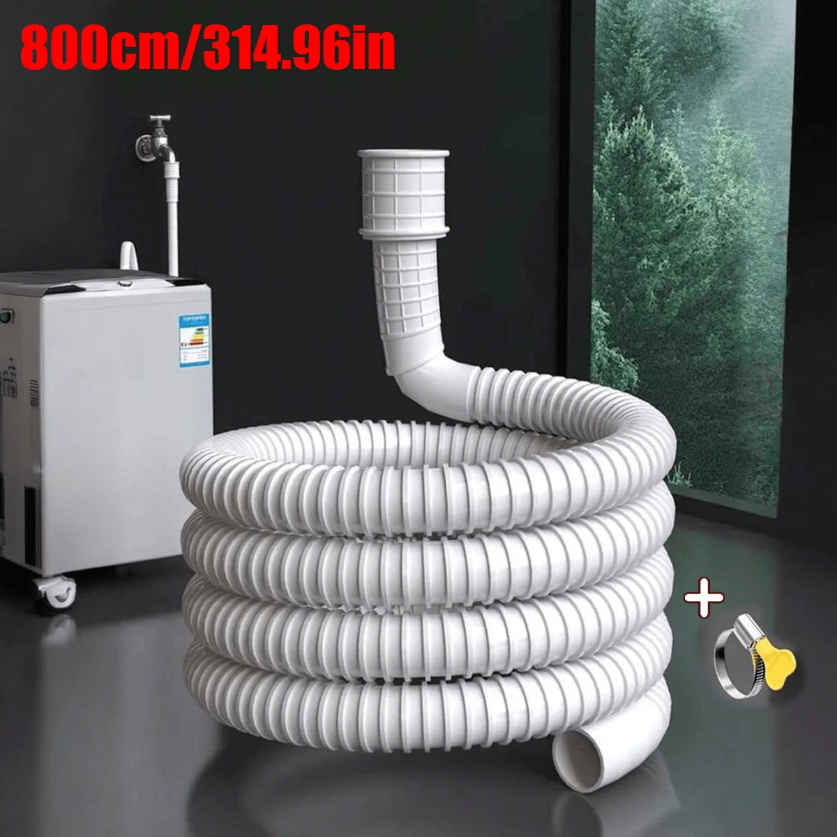 1m/2m/4m/8m 360° Swivel Faucet Extender Duty Silicone Hose Anti Splash Nozzle Universal Adapter High Pressure Flow Kitchen Sink Garden Watering Pet Cleaning Tool Leakproof Quick Connect