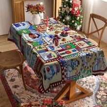 1/20 件圣诞桌布 - 带雪人的长方形桌布，圣诞树图案印花桌布，适合家庭、餐厅和派对装饰，圣诞桌面装饰，圣诞氛围装饰。 - 彩色 - 查看 12