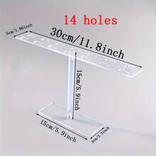 14-Hole Transparent Acrylic Fashion Glasses Holder, Large Capacity Eyewear Storage Rack For Desktop - Clear - View 8