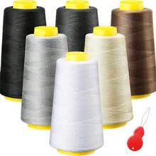 1/3/4/6pcs Elastic Lockstitch Sewing Thread Set, 3000 Yards Spool, 100% Polyester Serger, Overlock, Quilting Thread For Stretchy Fabrics Like Swimwear, Lingerie, Knitwear, Socks, Etc.
