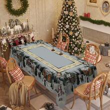 1/20 chiếc khăn trải bàn bằng polyester Giáng sinh cổ điển có họa tiết ngôi nhà và ông già Noel, thích hợp cho nhà hàng, nhà bếp và tiệc tùng, dệt, trang trí tiệc Giáng sinh, thích hợp cho trong nhà và ngoài trời, phụ kiện nhà bếp, ý tưởng quà tặng - Nhiều màu - Xem 6