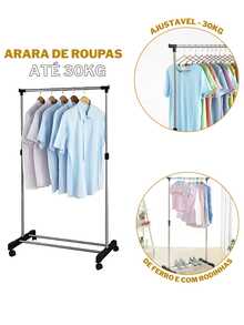 Double Clothes Rack With Iron Wheels Wardrobe Clothes Hanger Shirt Shoe Rack Closet Bedroom Hanging 30kg - 衣物收納盒 - 查看 6