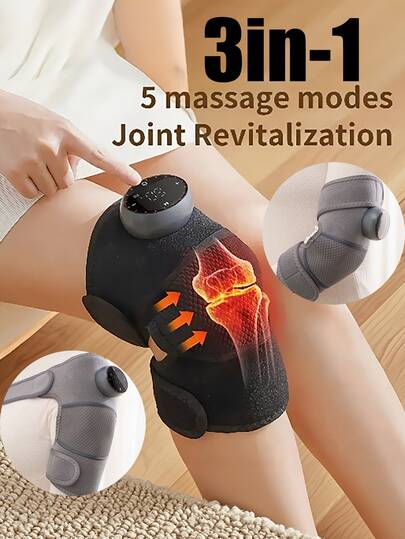 Electric Heated Knee Massager, Self-Heating Knee Pad, Warm Knee Joint Pain Relief Therapy Device, Heating & Massage Knee Brace For Arthritis, Elderly Leg Care
