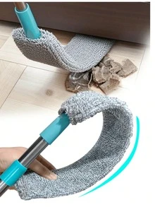 Mopa extensible, herramienta de limpieza de esquinas para la parte inferior de la cama, paño de mopa reemplazable, para colector de polvo estático, limpieza de la parte inferior de la cama, adecuado para productos de limpieza, limpieza del hogar, aplicable al baño, cocina, estudio, oficina y sala de estar. Se puede usar en interiores y exteriores, adecuado para familias con mascotas. Fácil de almacenar, no ocupa espacio, se puede lavar y reutilizar, con las funciones de una mopa y una escoba. - por defecto - Ver 2